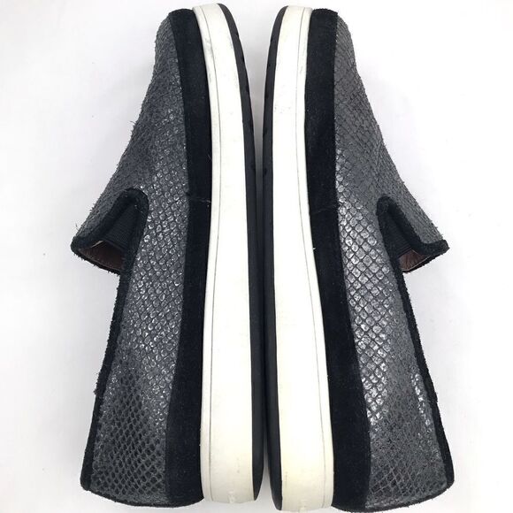 Donald J Pliner Mickey Metallic Sparkle Faux Snakeskin Slip On Sneaker Loafers - Picture 7 of 13